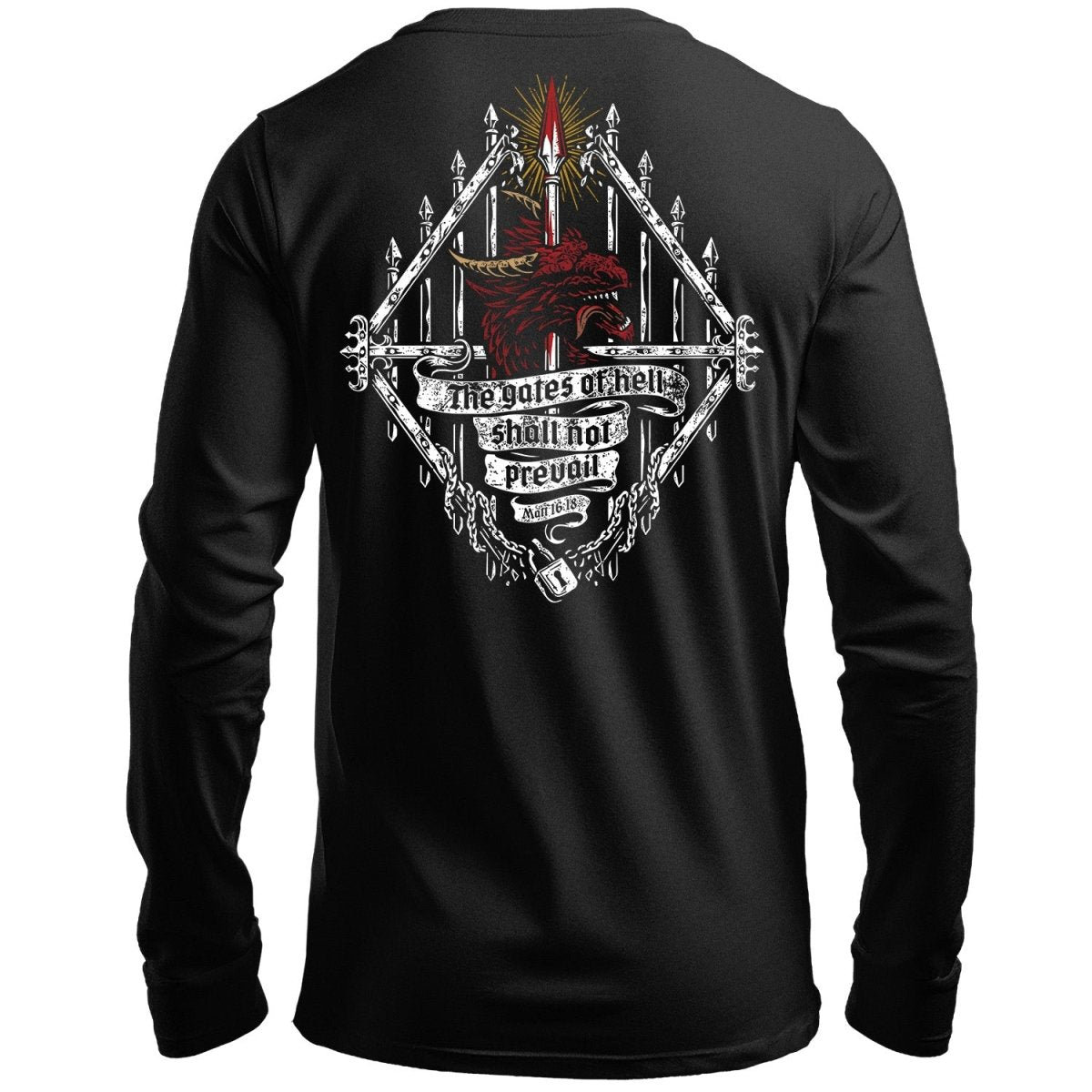 LS - Gates of Hell - Long Sleeve Tee - The Reformed Sage - reformed - reformed_gifts - christian_gifts
