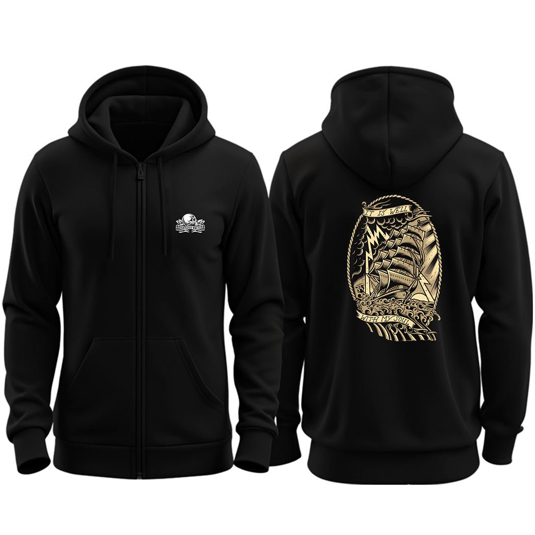 Zip up hoodie - It Is Well - Zip Hoodie - The Reformed Sage - reformed - reformed_gifts - christian_gifts