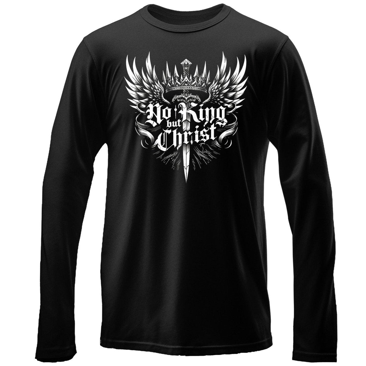 LS - No King but Christ - Long Sleeve Tee - The Reformed Sage - reformed - reformed_gifts - christian_gifts