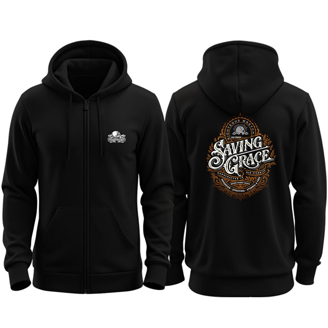 Zip up hoodie - Saving Grace - Zip Hoodie - The Reformed Sage - reformed - reformed_gifts - christian_gifts