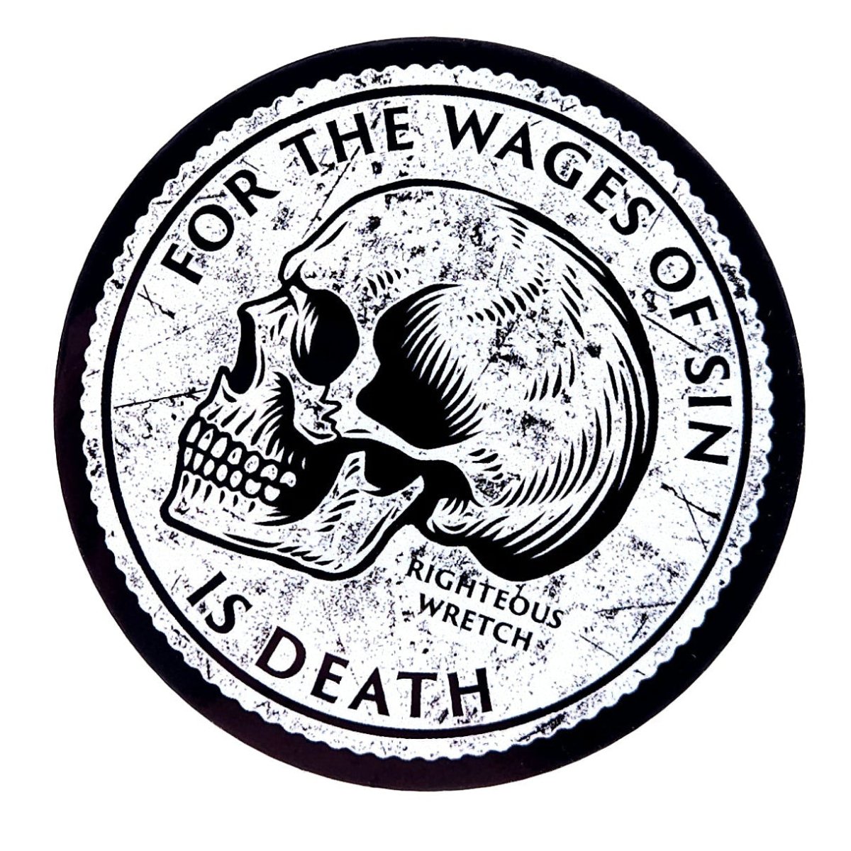 Decal - Wages Front - Decal - The Reformed Sage - reformed - reformed_gifts - christian_gifts
