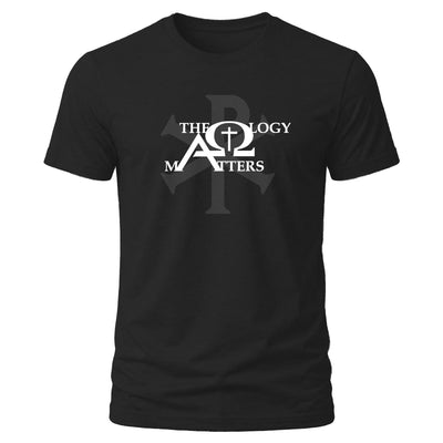 Black Alpha and Omega Ministries Theology Matters T-shirt