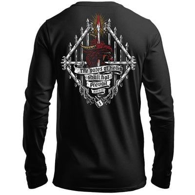 LS - Gates of Hell - Long Sleeve Tee - The Reformed Sage - reformed - reformed_gifts - christian_gifts