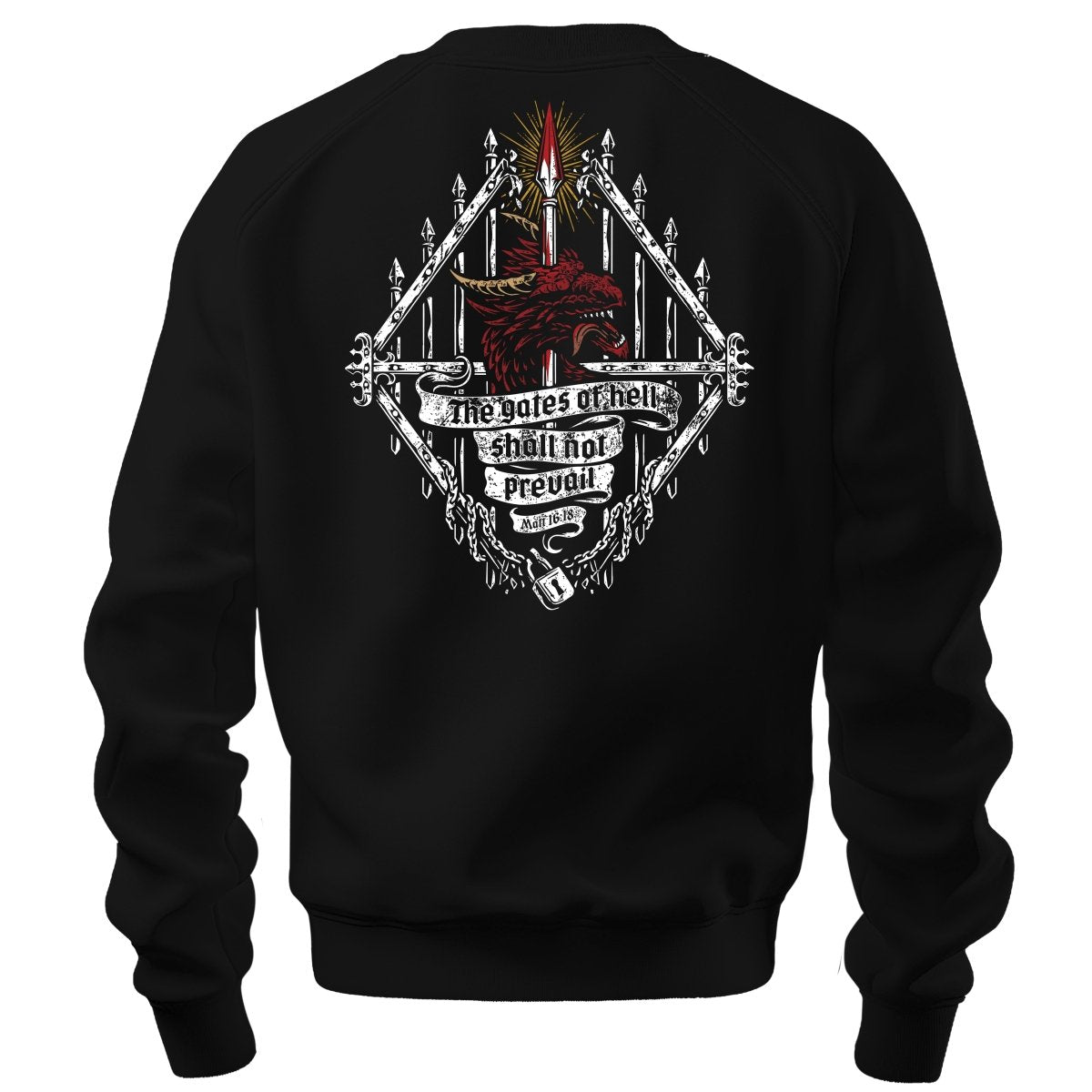 crewneck sweatshirt - Gates of Hell - Sweatshirt - The Reformed Sage - reformed - reformed_gifts - christian_gifts