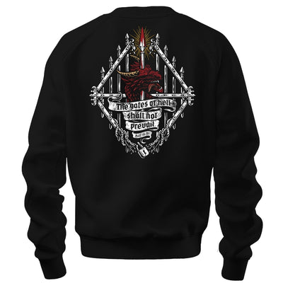 crewneck sweatshirt - Gates of Hell - Sweatshirt - The Reformed Sage - reformed - reformed_gifts - christian_gifts