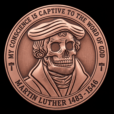 Coin - Martin Luther 26 - Coin - Righteous Wretch - #reformed# - #reformed_gifts# - #christian_gifts#