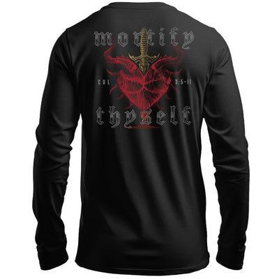 LS - Mortify Thyself - Long Sleeve Tee - The Reformed Sage - reformed - reformed_gifts - christian_gifts