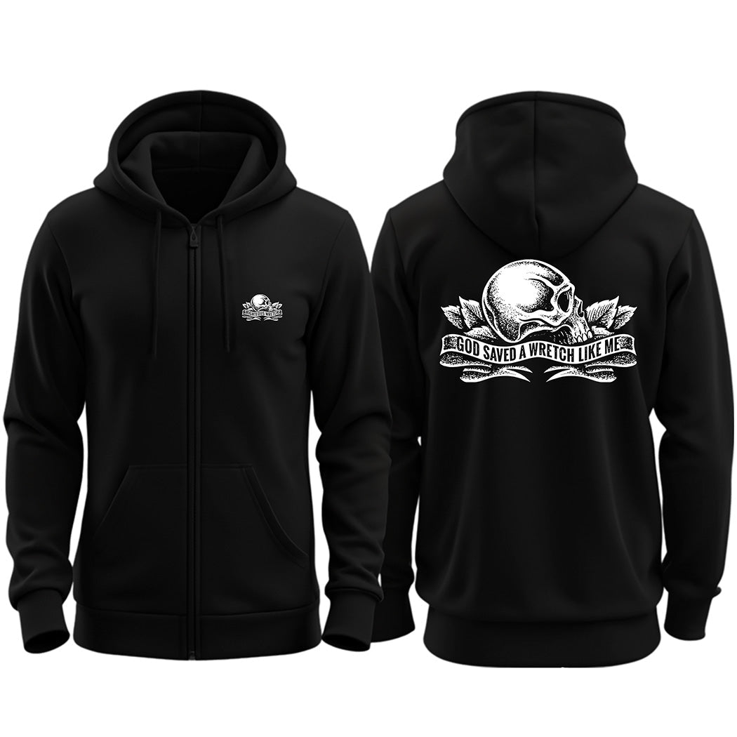 Zip up hoodie - RW Saved Logo - Zip Hoodie - The Reformed Sage - reformed - reformed_gifts - christian_gifts