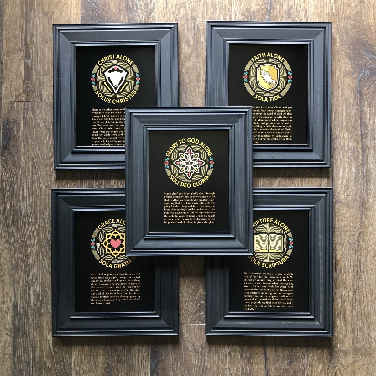 Printed Art - Five Sola Seal Set - Wall Art - The Reformed Sage - #reformed# - #reformed_gifts# - #christian_gifts#