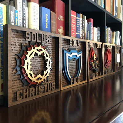 Layered Art - The Five Sola Set - The Reformed Sage - reformed - reformed_gifts - christian_gifts