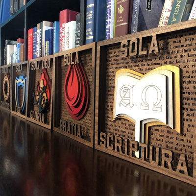 Layered Art - The Five Sola Set - The Reformed Sage - reformed - reformed_gifts - christian_gifts